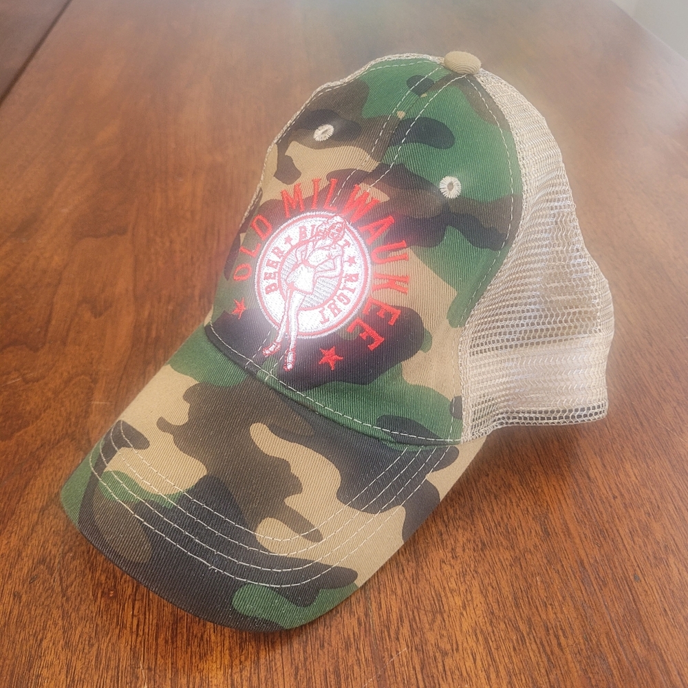 Old Milwaukee Snap Back Camo Ball Cap